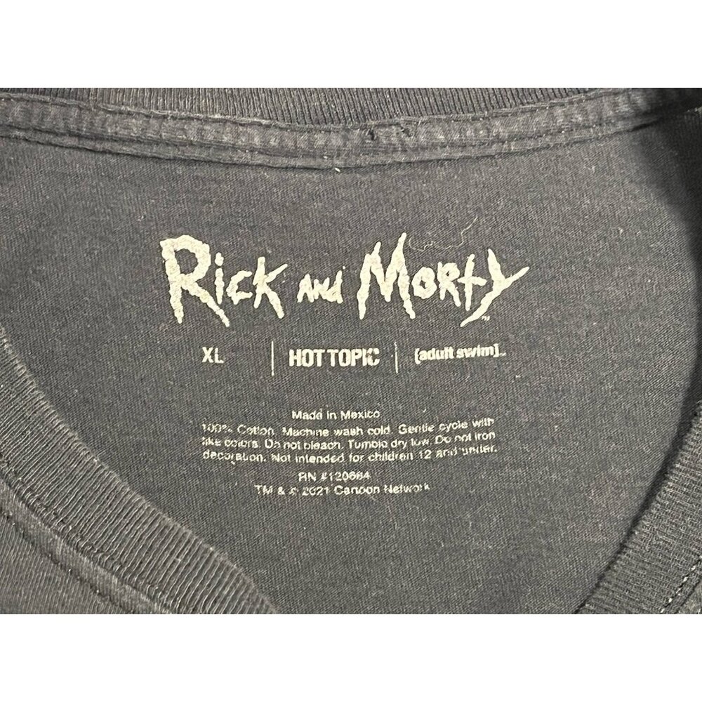 Rick and Morty Graphic T Shirt XL Black Hot Topic Adult Swim Cartoon - Picture 7 of 12